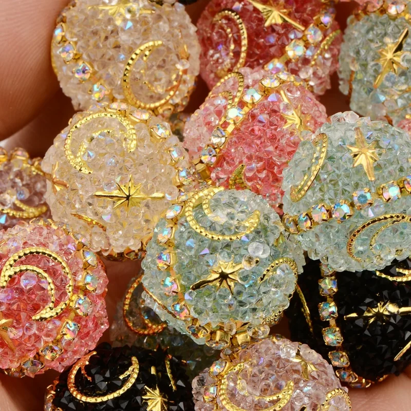 20pcs Assorted Varieties Starry Sky Like Sugar Beads for Jewelry Making Loose Spacer Beads DIY Bracelet Keychain Decorative